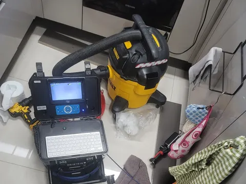 작업 전: 싱크대 배수 상태